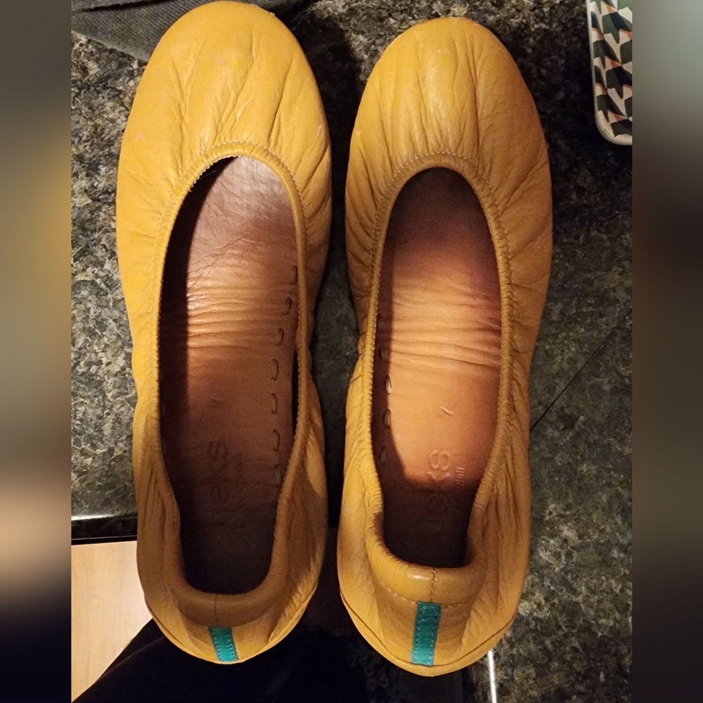 Tieks Beige Nude Flats 7 foldable compact travel $285 neutral comfortable ballet